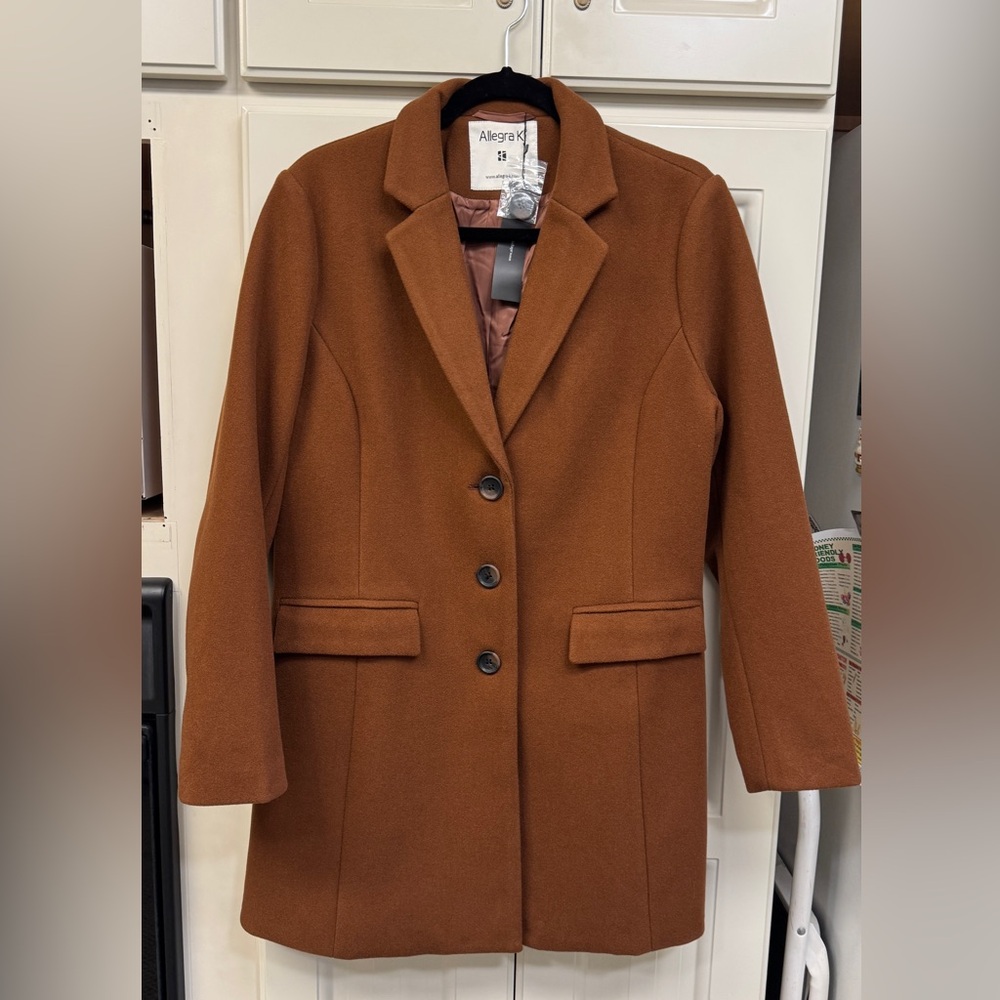 Allegra K Women's Brown Blazer Coat